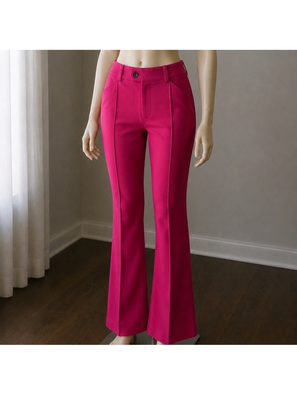 Anthropologie The Essential Trouser Women’s 6 Pink Red Flare Dress Pants